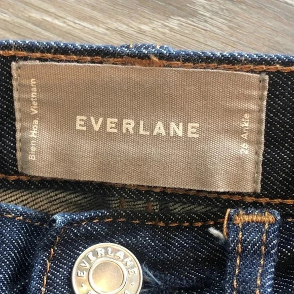 Everlane Dark Wash Denim High Rise Skinny Ankle Size 26 - Picture 9 of 11